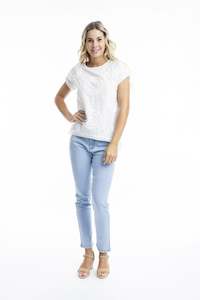 Orientque: Orientique | Embellished Top - White