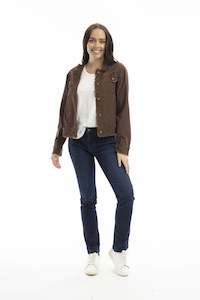 Linen: Orientique | Linen Blend Jacket - Chocolate