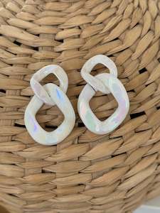Statement Earrings 1: The Cottage Collection | Dallas - White Metalic