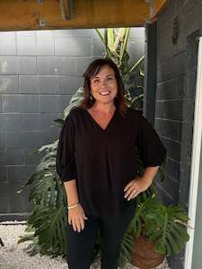 Going Out Tops: The Cottage Collection | Orchid Top - Black