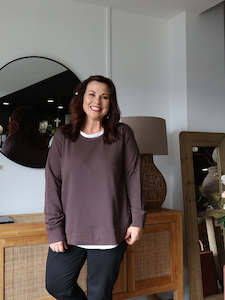 Love & Pebbles - Charlette Curve Hem Sweater - Truffle