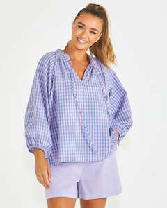 50 Off Tees: Sass | Blue/Pink Gingham - Phillipa Top
