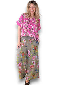 Pants: Helga May | Palazzo Doily Rose Pant - Mocha