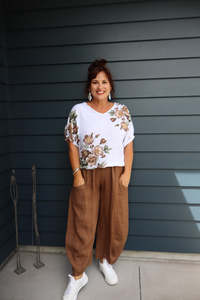 Linen: Helga May | White Spring Blossom Linen Top