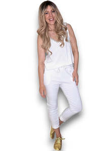 Helga May: Helga May | White Plain Pants