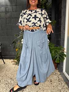 Helga May | Petrol Normandie Linen pants