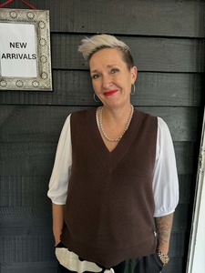 Tops 1: The Cottage Collection | Verity Vest - Chocolate