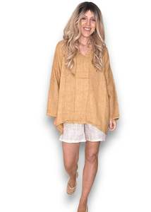 Helga May | Caramel Coastal Fray Tunic