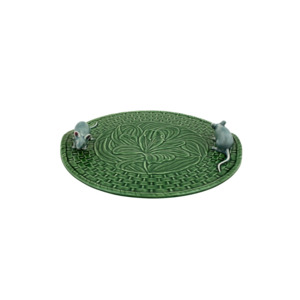 Bordallo Green Lily Cheese Tray with Mice
