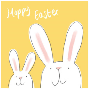 Happy Easter with Rabbits