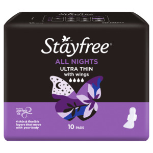 Stayfree All Nights Ultra Thin Pads with Wings