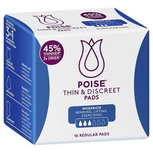 Products: Poise Thin & Discreet Regular Pads