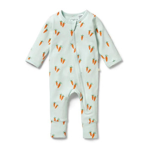 Cute Carrots - Organic Zipsuit With Feet