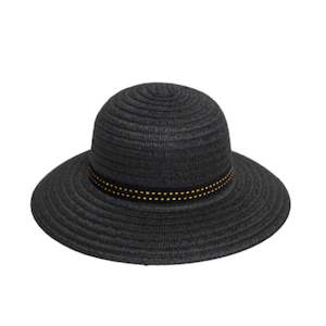 Hats 1: Sophie - So Shady Hat Ribbon - Black with Goldie