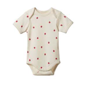 Children Clothing: Nature Baby - Short Sleeve Bodysuit - Raspberry Print