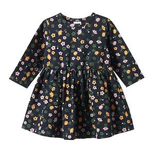 Childrens Clothing Sale: Nature Baby - Long Sleeve Twirl Dress - Navy Pollyanna Print