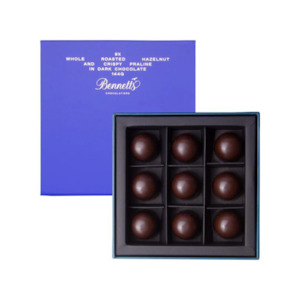 Confectionery Chocolate: 9 Piece Dark Whole Roasted Hazelnut