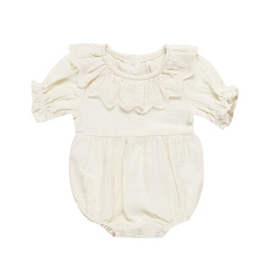 Quincy Mae - Collared Romper - Ivory