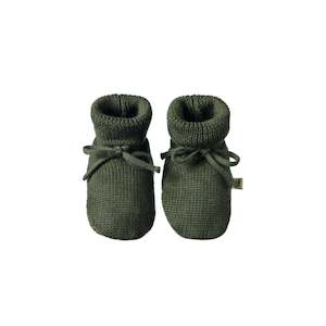 Children Clothing: Nature Baby - Merino Knit Booties - Thyme