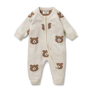 Wilson & Frenchy - Organic Knitted Jacquard Growsuit - Beary Cute