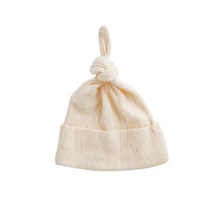 Nature Baby - Knotted Beanie Pointelle - Natural