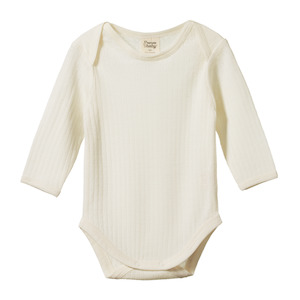Nature Baby - Merino L/S Bodysuit Pointelle - Natural