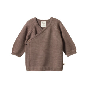 Nature Baby: Nature Baby - Merino Wool Knit Kimono Jacket - Cub Marl