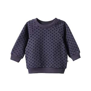 Nature Baby: Nature Baby - Emerson Sweater - Violet Polka Dot Print