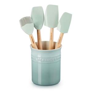 Le Creuset - Craft Spatula.*4 Set w/Crock - Sea Salt