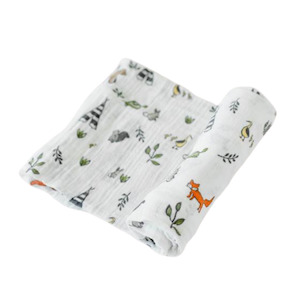 Little Unicorn- Single Cotton Muslin Swaddle - Forest Friends