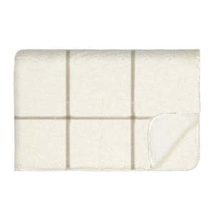 Grid Sherpa Throw - Taupe/Cream