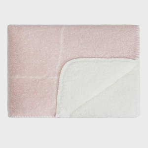 Grid Sherpa Throw - Rose Smoke