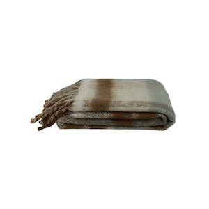 Cushions: Blue Brown Plaid Tassel Throw