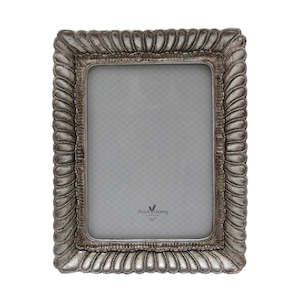 Living: Fanned Rectangle Photo Frame Pewter Finish 5 x7"