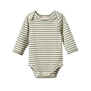 Nature Baby - Long Sleeve Bodysuit - Nettle Sailor Stripe
