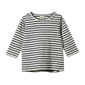 Nature Baby: Nature Baby - Long Sleeve River Tee - Navy Sailor Stripe