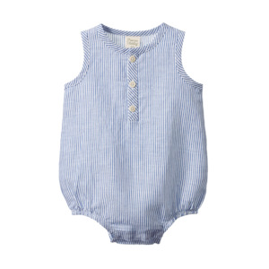 Nature Baby: Nature Baby - Cedar Suit Linen - Blue Stripe