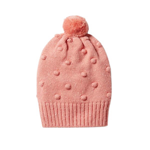Knitted Spot Jacquard Hat - Flamingo Fleck