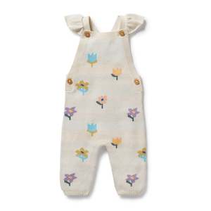 Childrens Clothing Sale: Wilson & Frenchy - Organic Knitted Jacquard Overall - Flower Pop