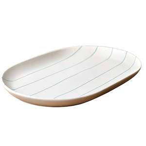 Robert Gordon - Oval Tray - Coastal Junction Cream w Green Stripe
