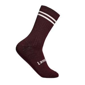 Socks: Lamington Merino Mens Socks - Maroon