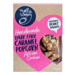 Molly Woppy: Dark Choc Caramel Popcorn Artisan Cookies