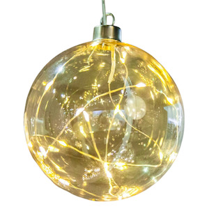 Hanging Glass Sphere - Silver Thread