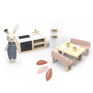 Wooden Toys: Speedy Monkey - Doll House Kitchen + 1 Character
