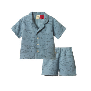 Nature Baby - Seren Set Muslin - Blue Whale Print