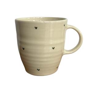 Kitchenware: Brogan Handmade Pottery - Mug - Olive Hearts
