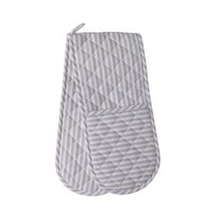 Classic Stripe Double Oven Glove - GreyWhite