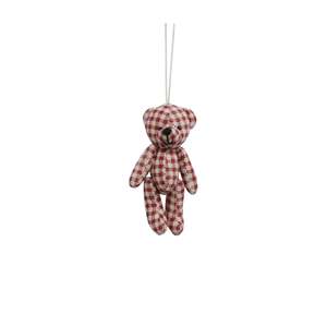 Hanging Teddy Bear Red Gingham