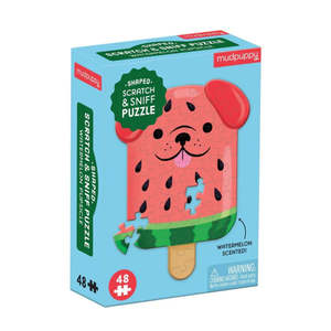 Puzzles Games: Scratch & Sniff - Watermelon Pupsicle Shaped 48pc Mini Puzzle