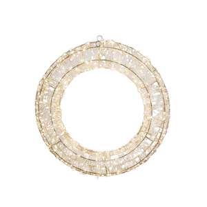 Gold Light Up Metal Wreath 50cm